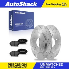 Front Drilled Slotted Brake Rotors Premium Ceramic Pads for Mazda 3 CX-3