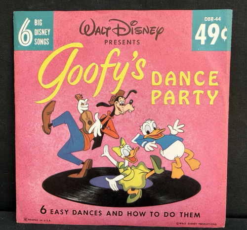 1959 Disney record Goofy's Dance Party DBR-44 rare 45 rpm Disneyland Records!