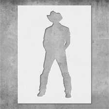 Cowboy Scene Stencil Template Reusable Wall Art, DIY Crafts, Fabric Painting