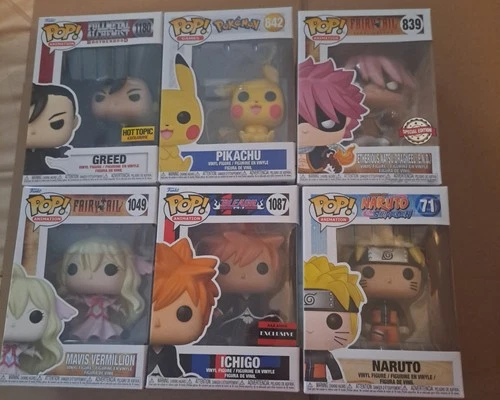 Anime Funko Pop Lot of 6 - Naruto Bleach Pokemon - Includes EXCLUSIVES - New