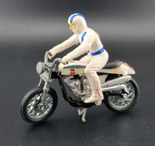 VINTAGE 1976 IDEAL EVEL KNIEVEL PRECISION MINIATURES STUNT CYCLE 3.5 X 3" NICE