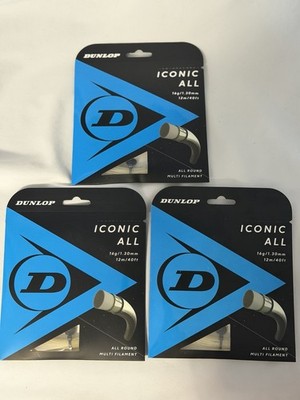 3 Sets Dunlop Iconic All 16g Tennis String