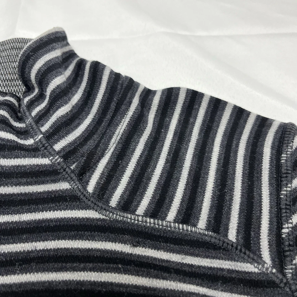 Женский пуловер Smartwool XS 1/4 на молнии базовый слой шерсть мериноса в полоску - дефект - Изображение 2 из 4