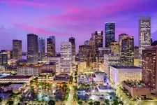 Houston Texas Downtown Buildings Sunset Skyline Photo Poster 18x12