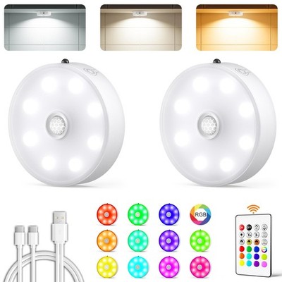 Puck Lights with Remote, Rechargeable Under Cabinet Lighting, 3 Color Temps, ...