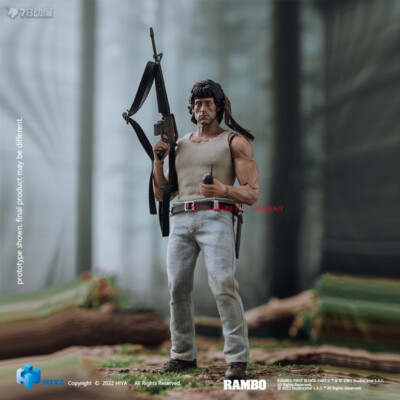 Hiya Toys Exquisite Super Rambo First Blood 1 1/12 Action Figure