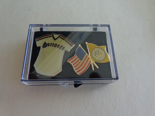 Vintage Seattle Marine Collectors Pin Set of 2 in Free Plastic Case Free Ship #9 - Picture 2 of 2