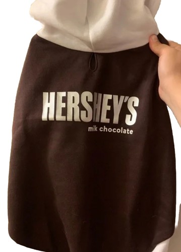 Hersheys Milk Chocolate Dog Apparel Brown White Pet Sweater Full Hoodie Large - Picture 5 of 6