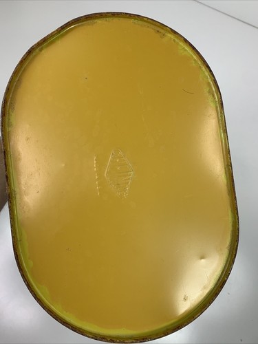 Vintage Cheinco Mülldose Starburst Sonnenzifferblatt Blumenmuster gelb Hippie Boho 11,5" - Bild 9 von 12