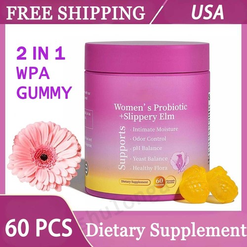 Feminine Women's Probiotic Gummies with Slippery Elm & Prebiotics – 60 Count ✨