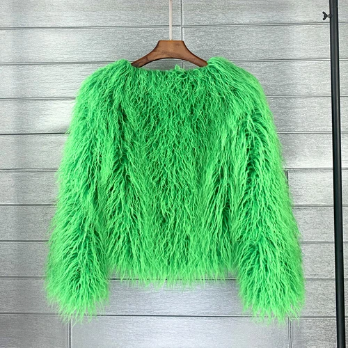 Short Fit Women Shaggy Faux Fur Coat Winter Warm Jacket Fluffy Cardigan Outwear - Bild 49 von 53