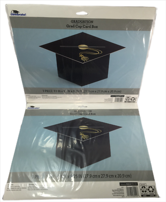 Graduation Grad Cap Card Box, 2 Pk (Lot of 2), Black, 11 in. x 11 in. x  8.25 in. | eBay