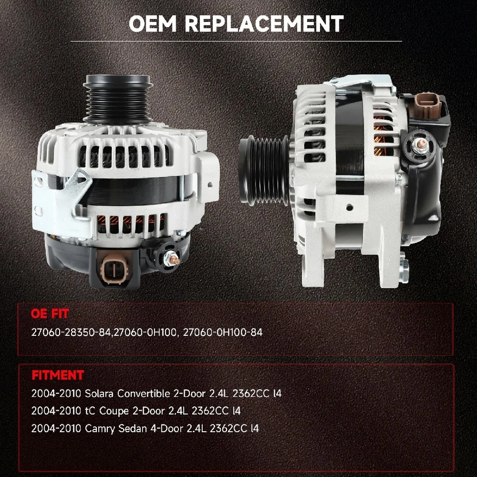Alternator 11034 For Toyota 2004-2006 Camry/ 2004-2008 Solara/2005-2008 Scion tC - Imagem 2 de 4