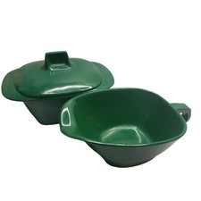 Vintage Harmony House Melmac Talk of The Town Green Sugar Bowl and Creamer