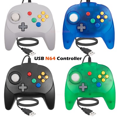 For Nintendo 64 N64 USB Controller Gamepad Joystick For PC MAC Raspberry Pi 3