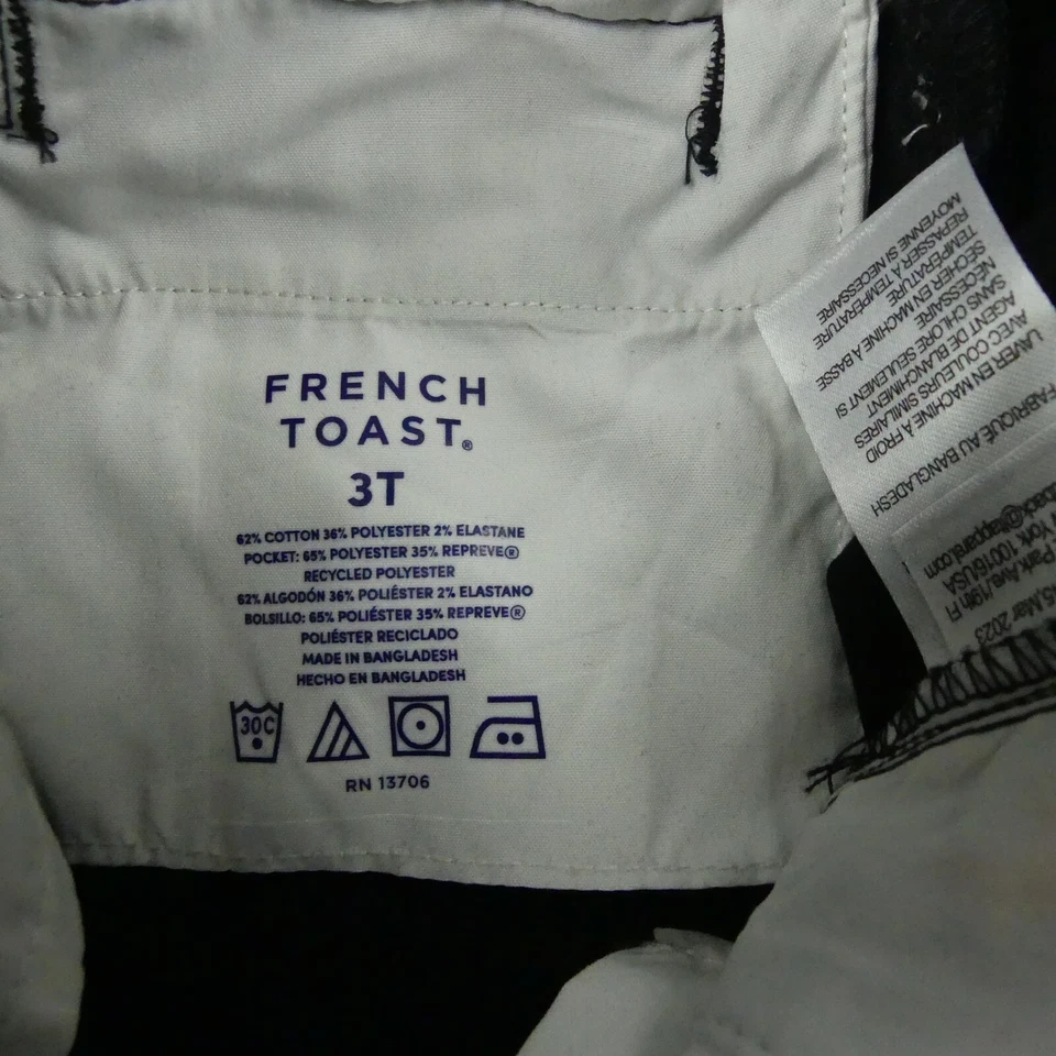 Pantalones tostados franceses niños pequeños 3T negros calce relajado Foto 3 de 4