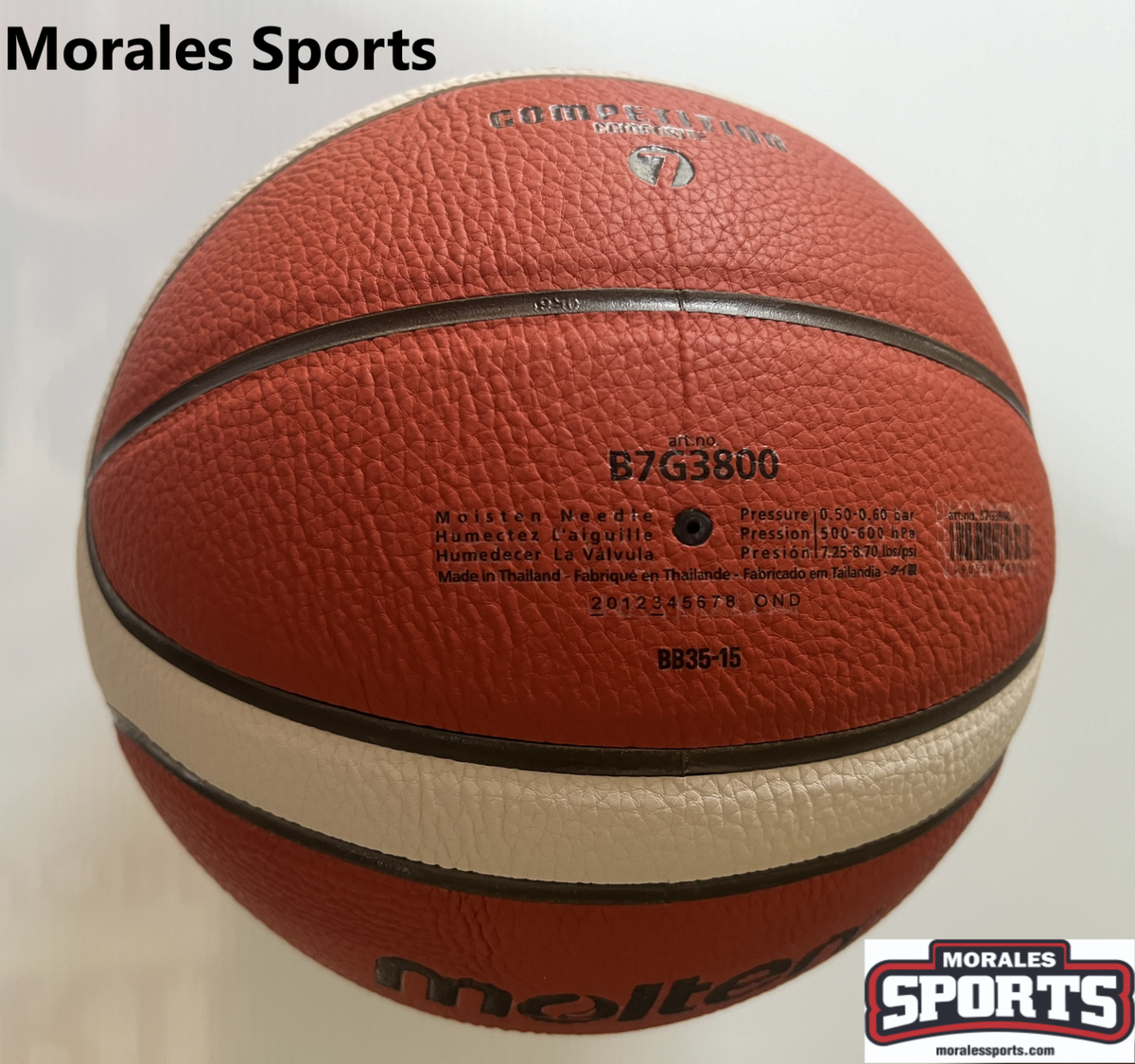 Molten B7G3800 Basketball Comp Leather FIBA Size 7 - 29.5 Molten B7G3800 Basketball Comp Leather FIBA Size 7 - 29.5