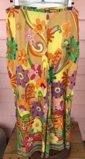 VTG TORI RICHARD WIDE LEG PANTS Sz 12 Silk/Silk Lined Ankle Length AWESOME PRINT