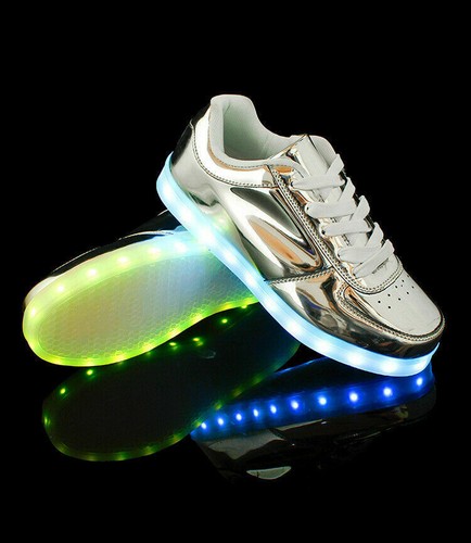 Zapatos LED Top Bajo Zapatos iluminados para Mujeres Hombres Hip Hop Parejas Tenis LED - Imagen 12 de 14