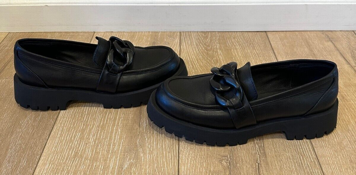 Saint + Sofia Leather Chain Loafers Platform Sz 1… - image 4