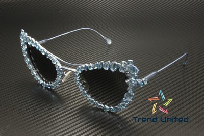 SWAROVSKI SK7011 40198G Matte Light Blue Grey Gradient 56 mm Women's Sunglasses