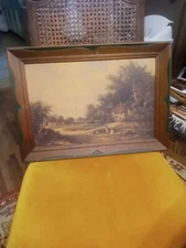 Vintage Robert Gallon Afternoon Print Pastoral Rural White CountryCottage Framed