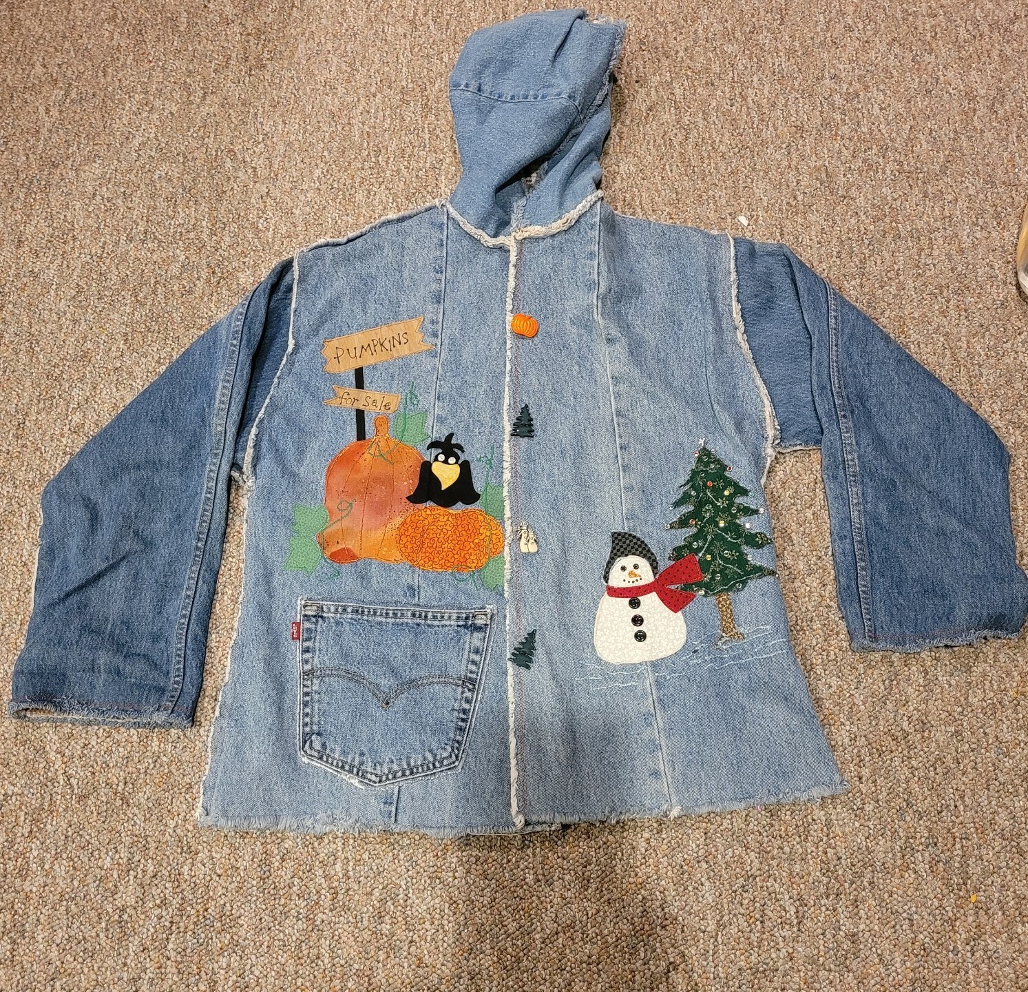 Upcycled Repurposed Denim LEVI'S Patchwork Jacket… - image 7