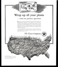 1948 TEXAS COMPANY 2500 TEXACO DISTRIBUTING PLANTS VINTAGE PRINT AD