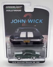 GREENLIGHT COLLECTIBLES JOHN WICK II 1970 CHEVY CHEVELLE SS 396 REAL RIDERS!