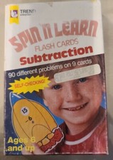 1984 Vintage Spin 'N Learn Flash Cards Subtraction Problems 90 Cards T-048