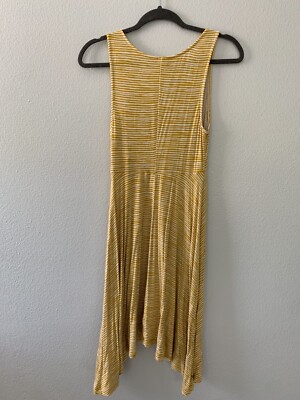Old Navy Midi Dress Asymmetric Shift Sleeveless Mustard Stripe Flowy  Maternity S | eBay