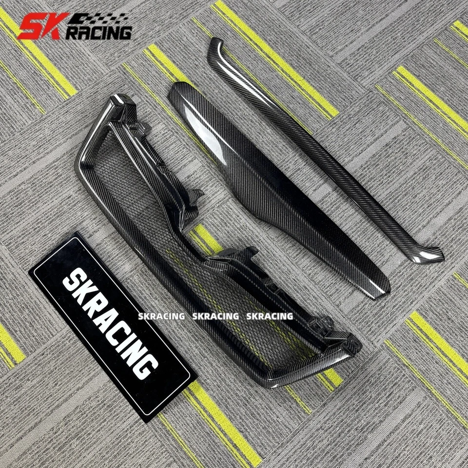 Real Carbon Fiber Grille Front Bumper Grill For 2014-2018 Subaru Forester 3PCS - Image 3 of 4