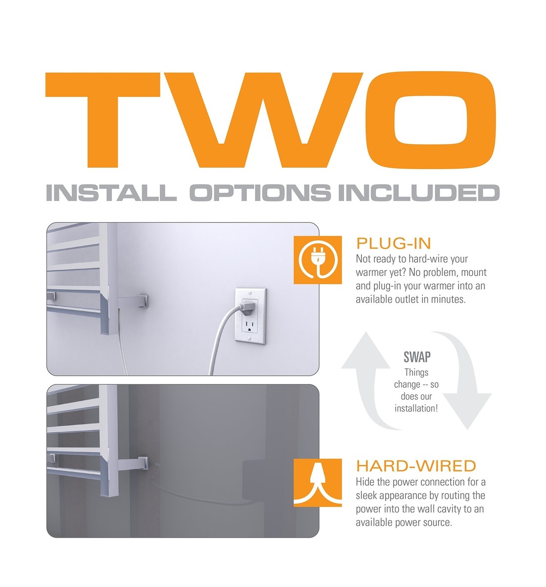 Brandon Basics Wall Mounted Electric Towel Warmer with Built-in Timer and  Har... | eBay