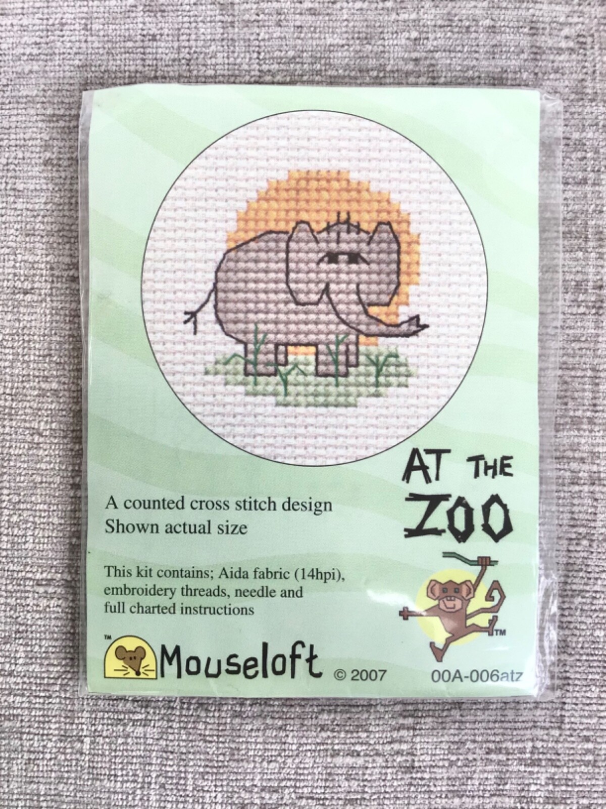 Mouseloft At The Zoo Range Elephant Counted Cross Stitch Kit New