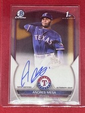 2023 Bowman Chrome 1st Auto Andres Mesa!🔥 Rangers Base Auto