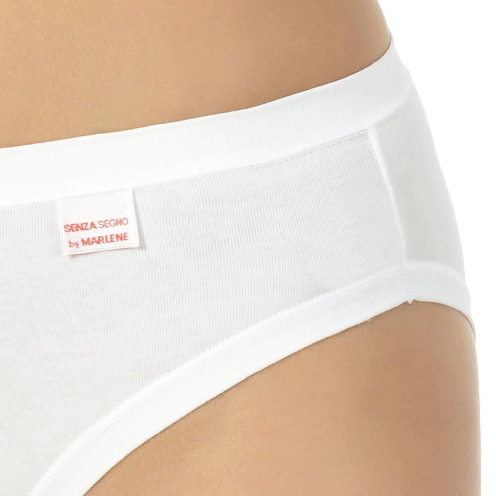 3 Slip donna vita media di puro COTONE 100% mutande midi MADE IN ITALY a costina - Foto 2 di 5