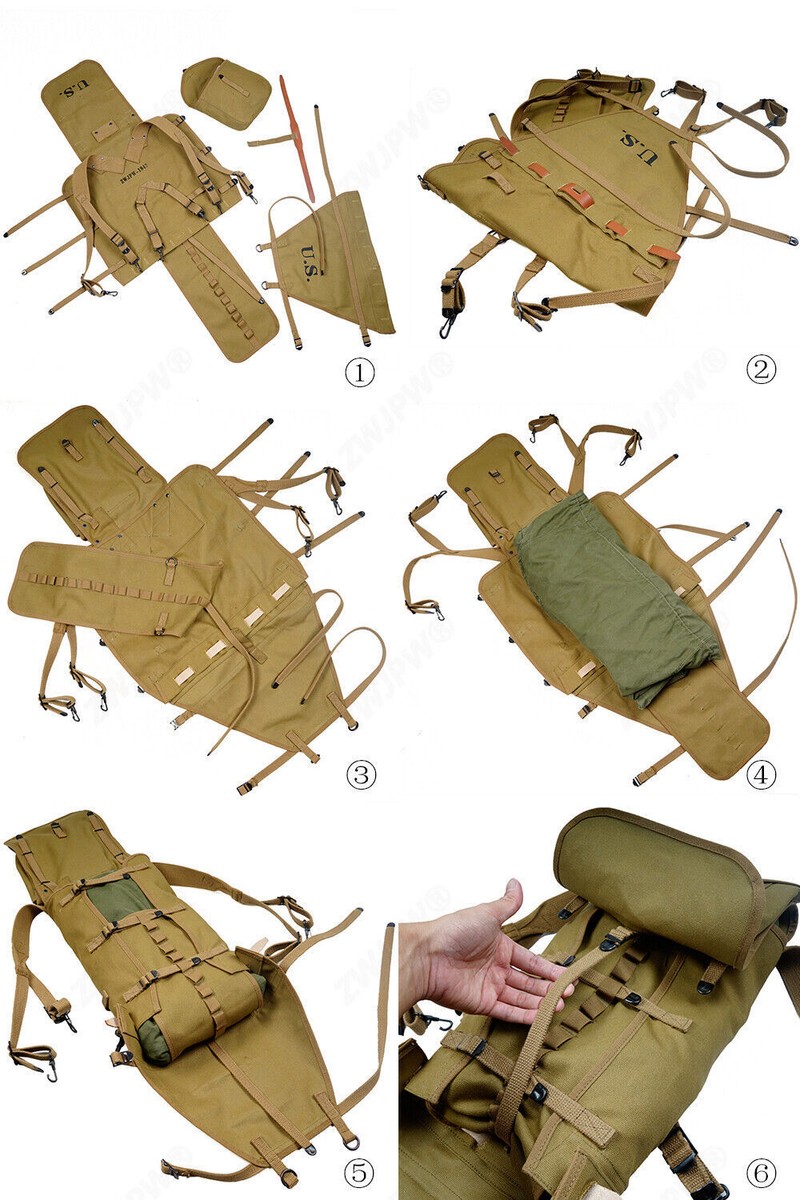 【militaria】US ARMY M-1928 Haver sack Replica WWII US Army M1928 Haversack Combat Field Pack Backpack