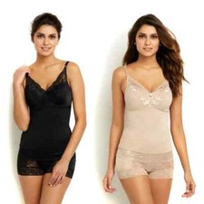 Rhonda Shear Pin-Up Lace Camisole 2-pack 527-888 Black/Nude ,Size XS