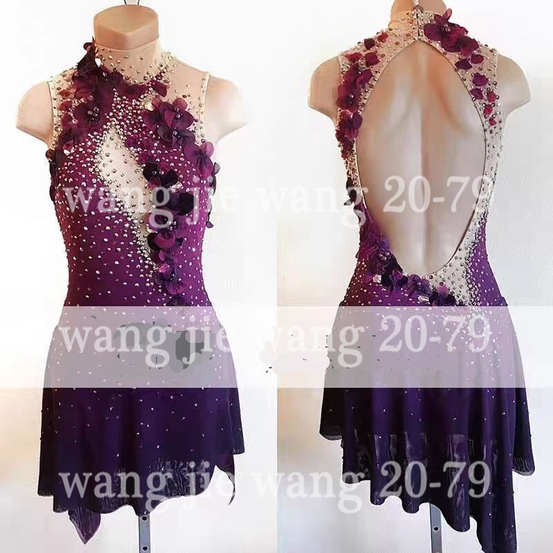 Ice Figure Skating Dress Figure Skating Dress For Competition Burgundy dyeing | eBay Ice Figure Skating Dress Figure Skating Dress For Competition Burgundy dyeing | eBay