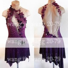 Ice Figure Skating Dress Figure Skating Dress For Competition Burgundy dyeing