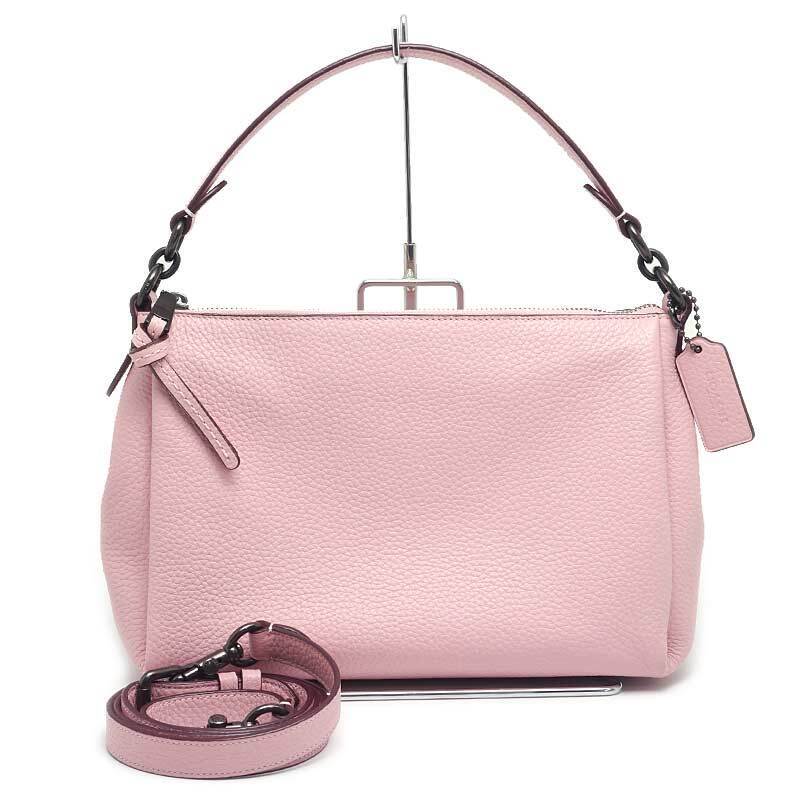 Coach 2WAY Shoulder Bag H2039 601 Leather Pink Good Condition