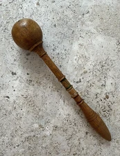 ANTIQUE c.1880 AMERICAN PATRIOTIC OAK WOOD DRUMSTICK MALLET