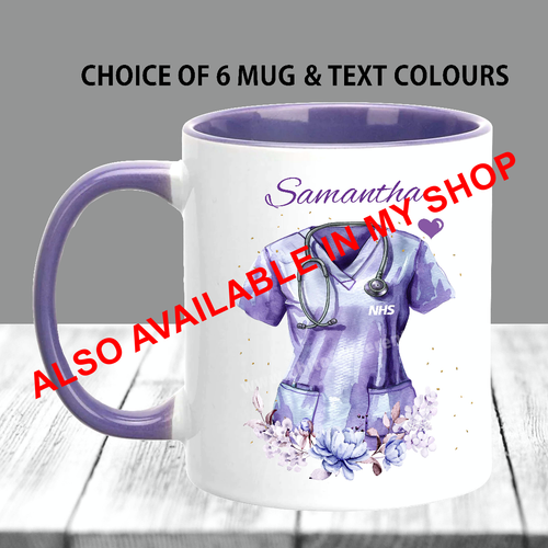 Nurse personalised Mug for her , New nurse cup, optional coaster - Picture 15 of 16