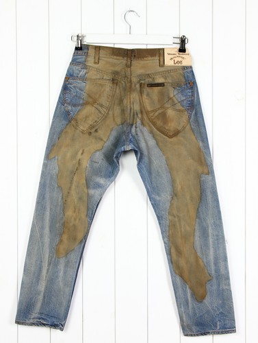 MENS VIVIENNE WESTWOOD X LEE LOW CROTCH MID ANKLE SLIM JEANS SHORTS W30 / W32 - Picture 4 of 12