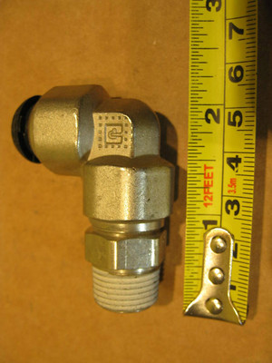 Parker C63PB12-3/8 Prestolok 12mm X 3/8  BSPT Swivel Elbow Brass Push To Connect