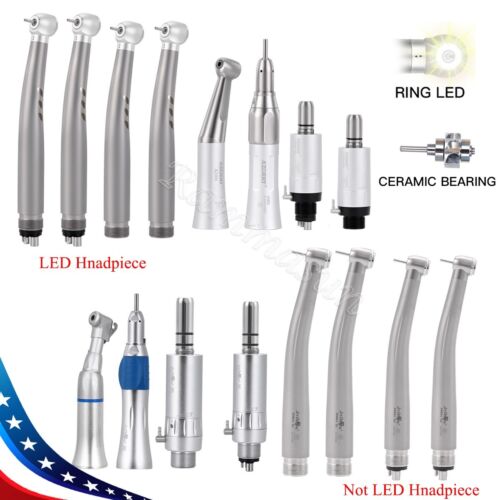 Dental LED Handpiece Kit E-generator Ceramic bearing High and Low Speed 2/4Hole