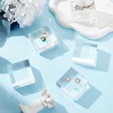 2pcs Clear Acrylic Cube 2 x 2 x 0.9 Inch Acrylic Square Display Block Rectangle