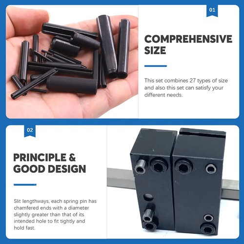 Black Spring Pins Split Tension Roll Pin 65 Mn steel M1.5 M2 M2.5 M3 M4 M5-M12 - Picture 4 of 156