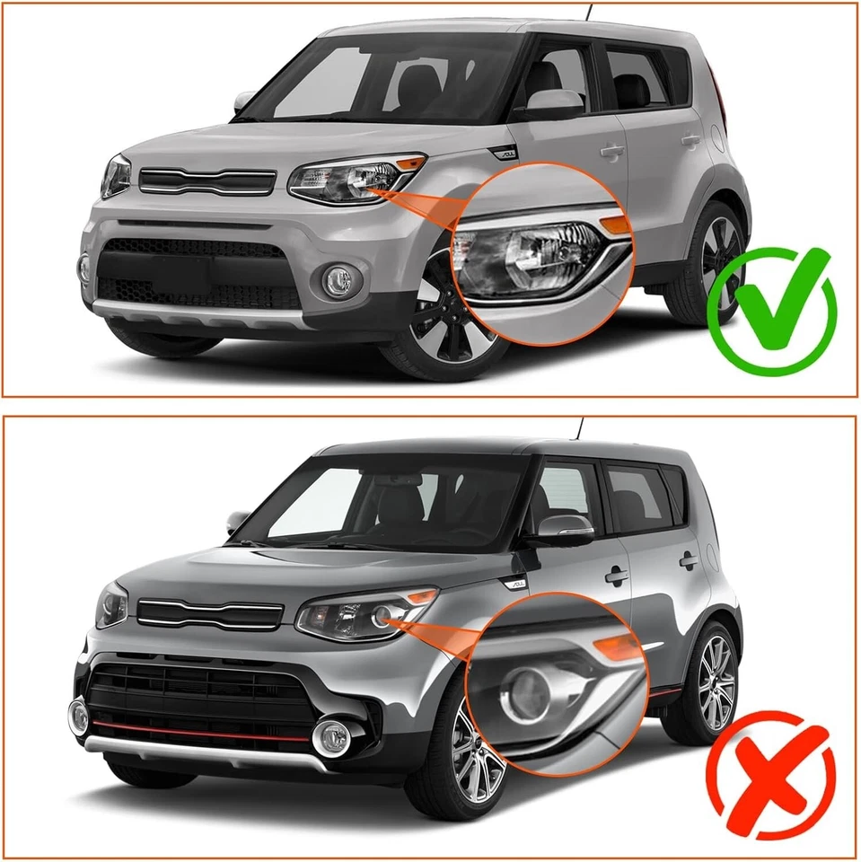 Пара галогенных хромированных прозрачных линз в сборе для фар KIA Soul 2014-2019 годов выпуска - Изображение 4 из 4