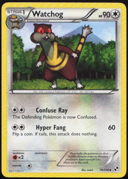 Pokemon -Black & White - Base Set - Watchog 79/114 - NM/M